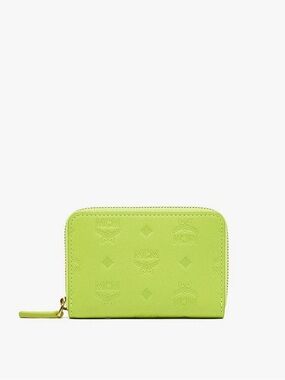 MCM X-mini Aren Zip Around Wallet In Embossed Monogram Leather